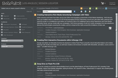 MAX 2008 - Session Locator by inWay