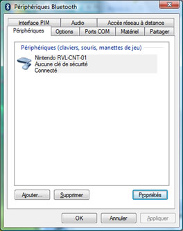 Wiimote connecté sous Vista